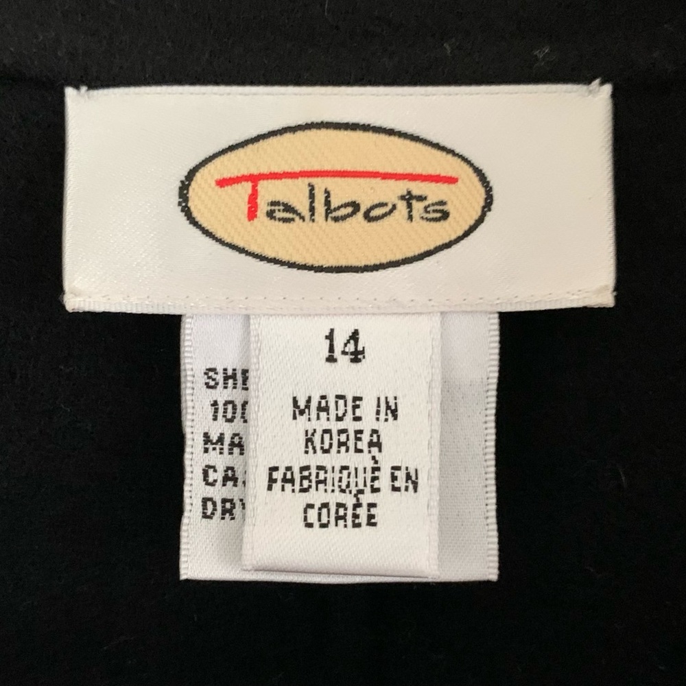 Talbots Black 100% Wool Open Front Jacket (Capsule Minimalist Oversized Retro) - Picture 8 of 9